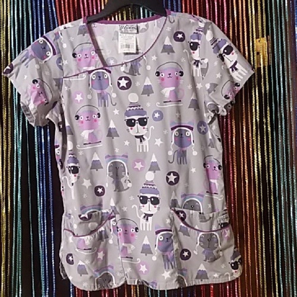 Uniform Advantage Gray and Purple Short Sleeve Tee